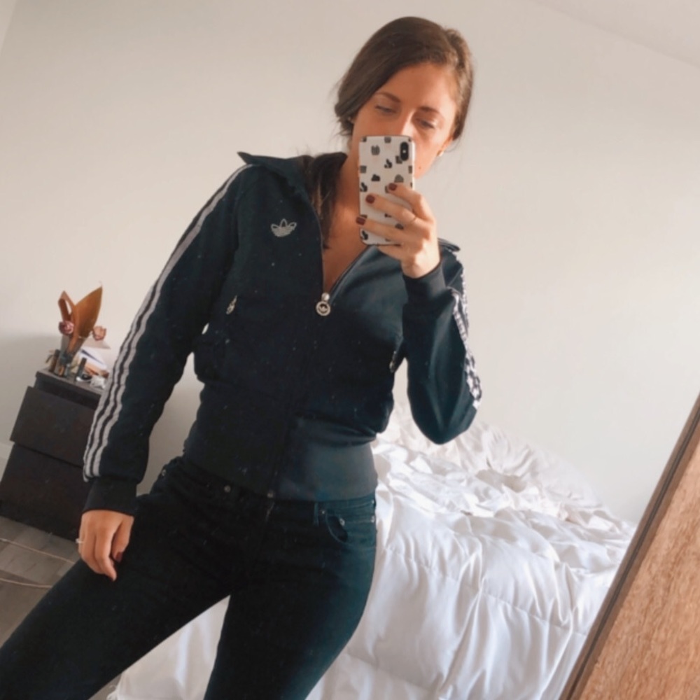 Flattering Adidas Three Stripes Bling Sweater